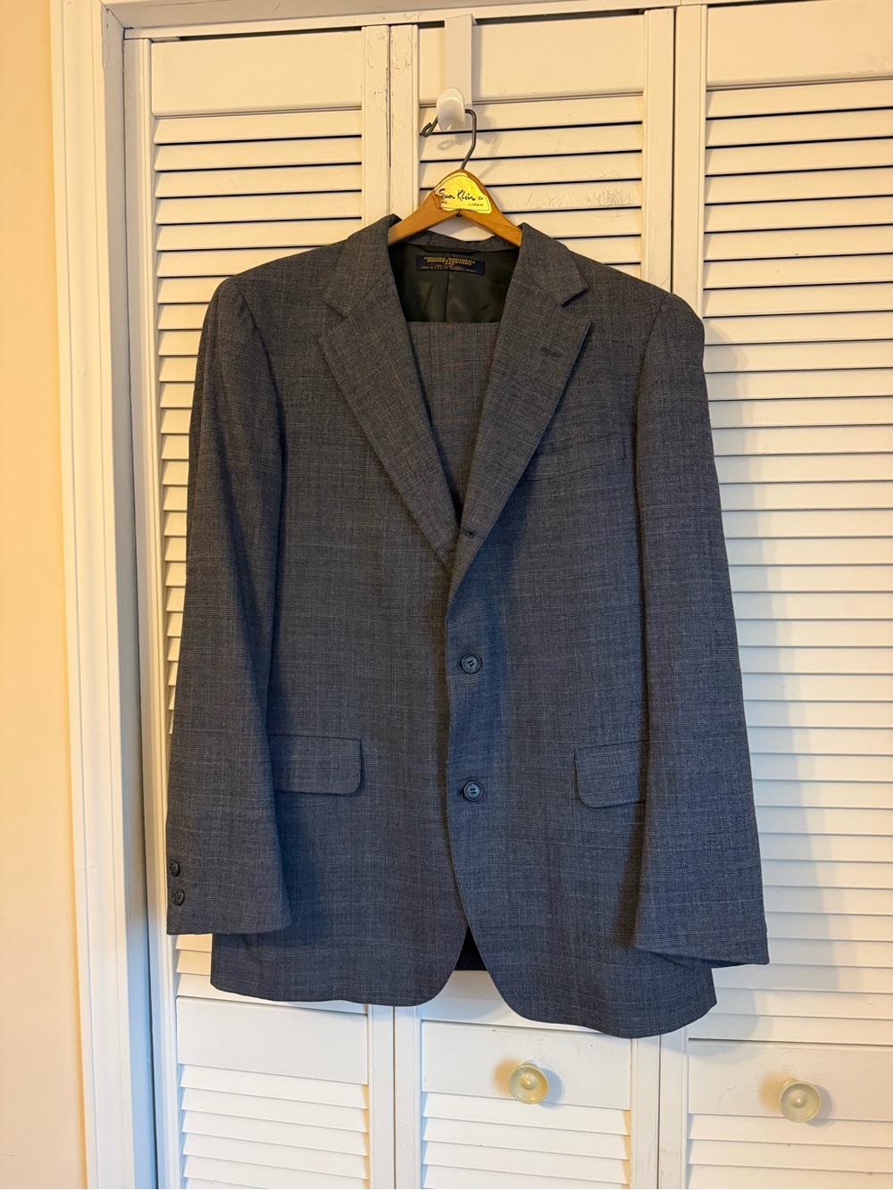 Brooks Brothers Stretch Wool Birdseye Blue 2 PC Suit 40R 32x32 Pleated Cuffed